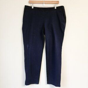 Eileen Fisher Organic Cotton Two Tone Twill Ankle zip Pants XL Sustainable Lux